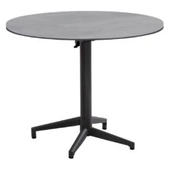 Musterring Italien Gartentisch Ø95x75cm Edelstahl/HPL Schwarz/Beton