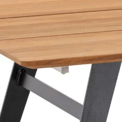 Musterring Portugal Gartentisch 200x95cm Stahl/Teak Schwarz/Natur -Grün Raum musterring portugal gartentisch 180x95cm stahl teak 1472804 3