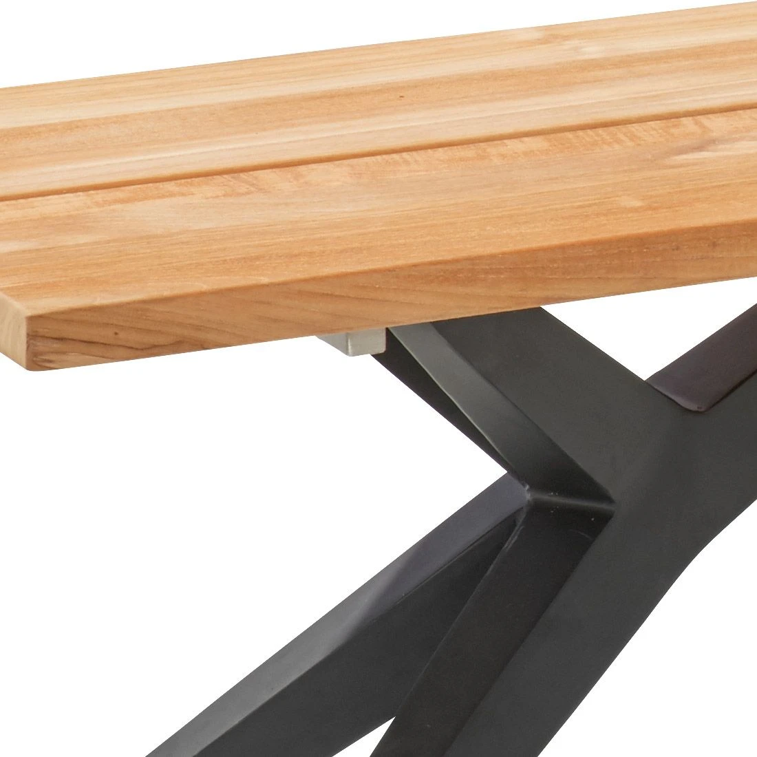 Musterring Rotterdam Gartenbank 240cm Edelstahl/Teak Anthrazit/Natur 3 Musterring Rotterdam Gartenbank 240cm Edelstahl/Teak Anthrazit/Natur – Bild 3