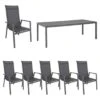 MWH Kedline Gartenmöbelset 7-tlg. Mit Tisch 220x100 Cm Eisengrau/Anthrazit