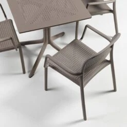 Nardi Bora Gartenmöbel-Set 3-tlg. Kunststoff Taupe -Grün Raum nardi bora stapelsessel diningset 3 teilig kunststoff 45697 4