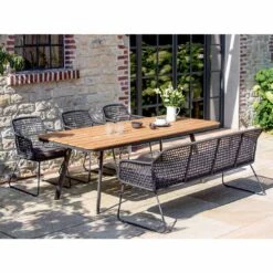 Niehoff Kubu Gartenmöbelset 5-tlg. Mit Tisch 220x95cm Anthrazit -Grün Raum niehoff kubu gartenmoebelset 7 tlg mit tisch 220x95cm 1411996 3