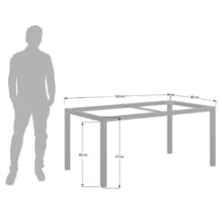 OUTLIV. Gartentisch 160x90cm Aluminium/Teak Anthrazit/Teak -Grün Raum outliv gartentisch 160x90cm aluminium teak anthrazit teak 1261472 8