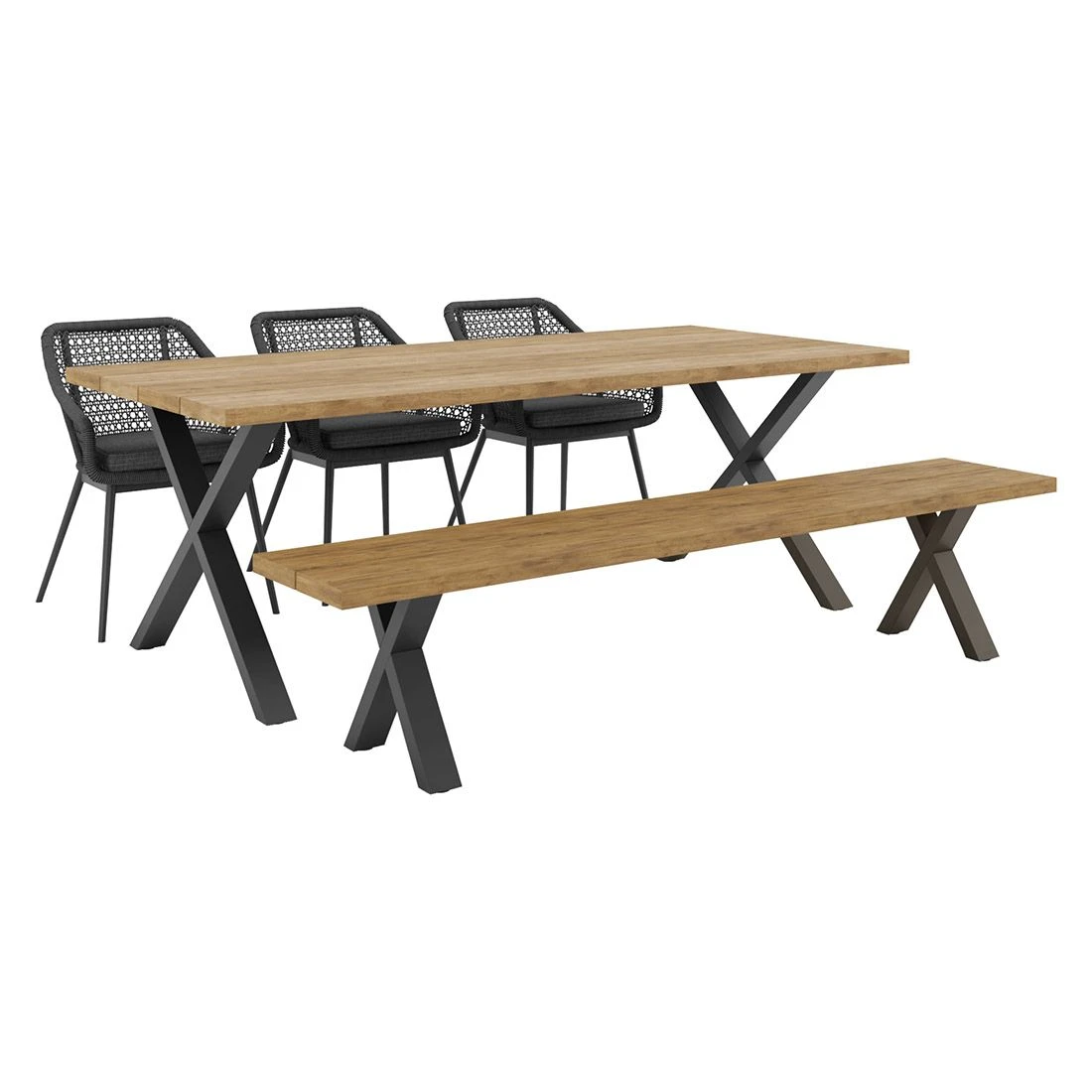 OUTLIV. Hudson Gartenmöbel-Set 5-tlg. Tisch 220x100cm Charcoal/Anthrazit 2 OUTLIV. Hudson Gartenmöbel-Set 5-tlg. Tisch 220x100cm Charcoal/Anthrazit – Bild 2