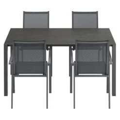 OUTLIV. Kobe Gartenmöbel-Set 5-tlg. Tisch 160/217/267x91cm Anthrazit/Dark Grey -Grün Raum outliv kobe gartenmoebel set 5 tlg tisch 160 217 267x91cm 1495101 4