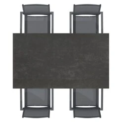 OUTLIV. Kobe Gartenmöbel-Set 5-tlg. Tisch 160/217/267x91cm Anthrazit/Dark Grey -Grün Raum outliv kobe gartenmoebel set 5 tlg tisch 160 217 267x91cm 1495101 5