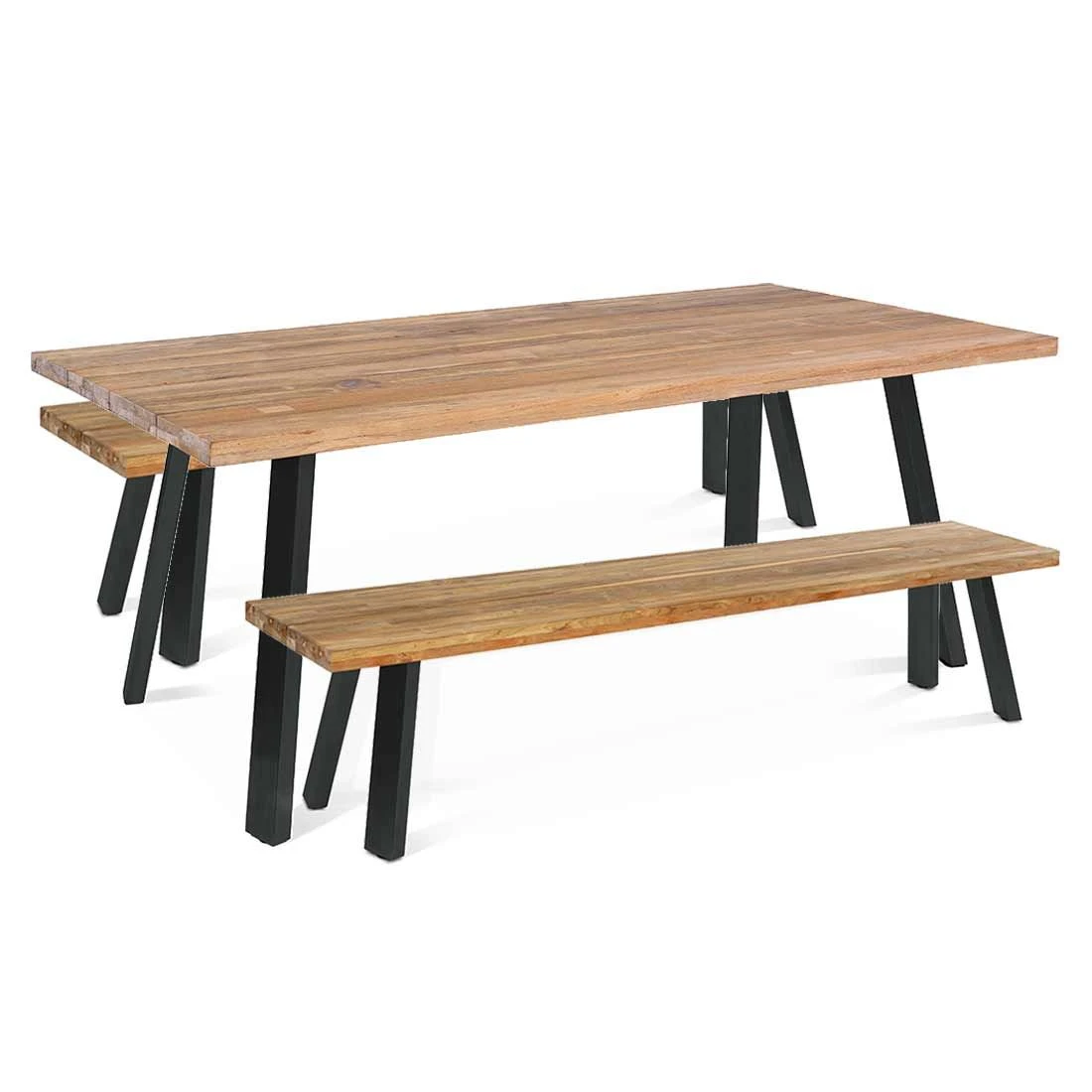 OUTLIV. Ohio Gartenmöbelset 3-tlg. Tisch 200x100cm Edelstahl/Teak Recycelt Charcoal/Teak Recycelt 1 OUTLIV. Ohio Gartenmöbelset 3-tlg. Tisch 200x100cm Edelstahl/Teak Recycelt Charcoal/Teak Recycelt