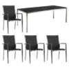 Zebra One Gartenmöbelset 5-tlg. Mit Tisch 140x80 Cm Silber/Concrete
