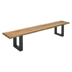 OUTLIV. Orlando Gartenbank 200cm Edelstahl/Teak Recycelt Charcoal/Teak Recycelt