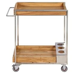OUTLIV. Oro Servierwagen Teak Recycelt Silber/Natur -Grün Raum outliv oro servierwagen edelstahl teak recycelt silber braun 1323083 3