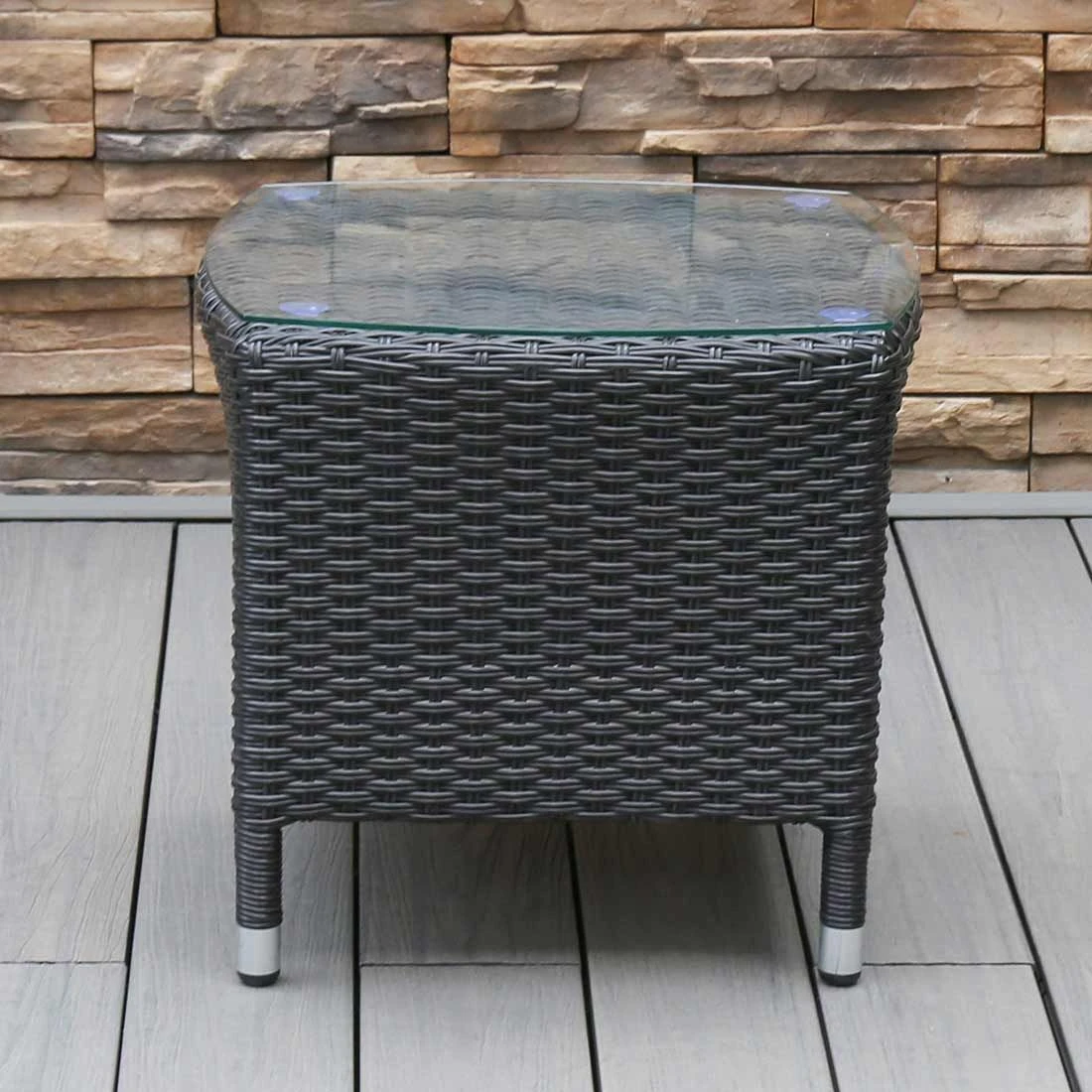 OUTLIV. Spain Beistelltisch Geflecht Dunkelgrau 3 OUTLIV. Spain Beistelltisch Geflecht Dunkelgrau – Bild 3