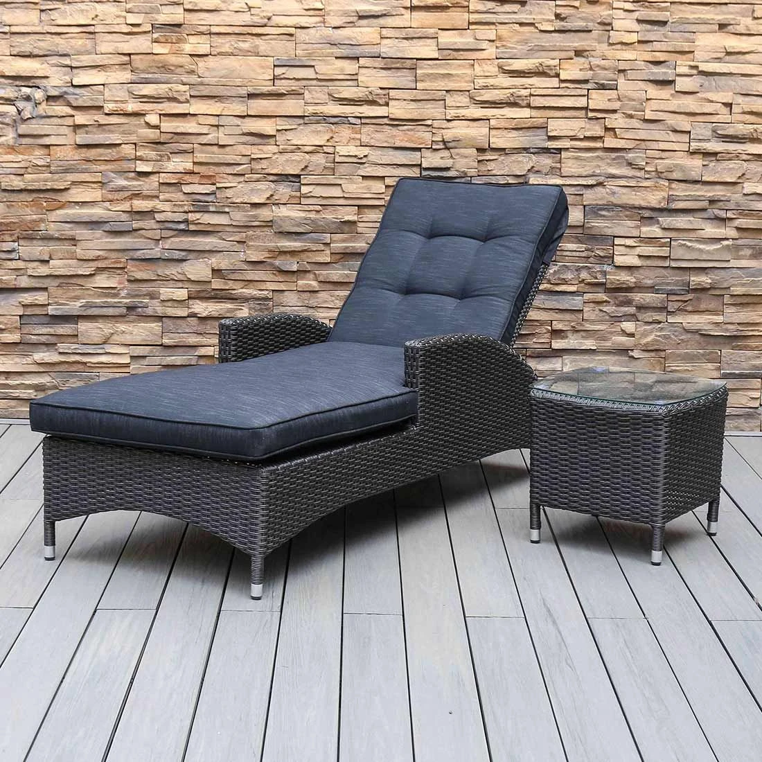 OUTLIV. Spain Beistelltisch Geflecht Dunkelgrau 4 OUTLIV. Spain Beistelltisch Geflecht Dunkelgrau – Bild 4