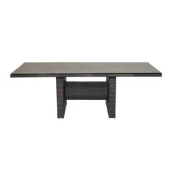 Ploß Rocking Gartentisch 220x100 Cm Geflecht/Spraystone Grau-Braun Meliert/Anthrazit -Grün Raum ploss rocking tisch 220x100cm geflecht grau braun meliert 3