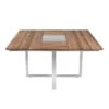 Zebra Quadux Tisch 140x140 Cm Edelstahl/Teak Natur