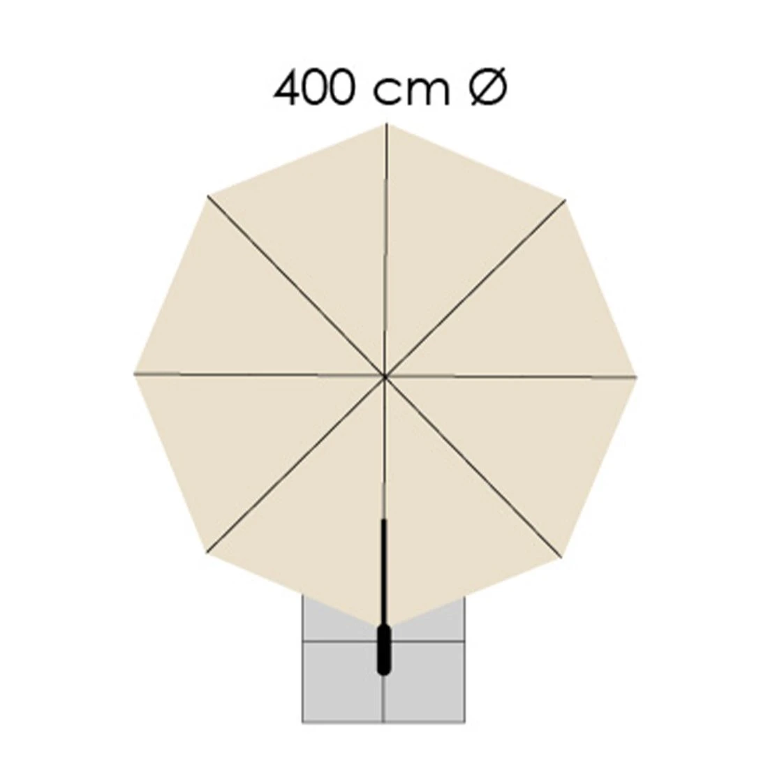 Schneider® Schneider Rhodos Grande Ampelschirm Ø400cm Anthrazit/Natur 4 Schneider® Schneider Rhodos Grande Ampelschirm Ø400cm Anthrazit/Natur – Bild 4