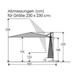Schneider® Schneider Rhodos Junior Ampelschirm 230x230cm Anthrazit/Rot -Grün Raum schneider rhodos junior ampelschirm 230x230cm 1357084 3