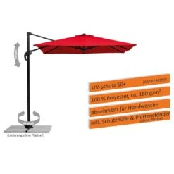 Schneider® Schneider Rhodos Junior Ampelschirm 230x230cm Anthrazit/Rot -Grün Raum schneider rhodos junior ampelschirm 230x230cm 1357084 4