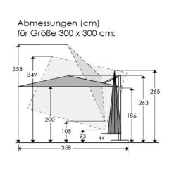 Schneider® Schneider Rhodos Twist Ampelschirm 300x300cm Natur -Grün Raum schneider rhodos twist ampelschirm 300x300cm natur 1266763 3