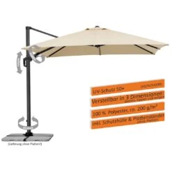 Schneider® Schneider Rhodos Twist Ampelschirm 300x300cm Natur -Grün Raum schneider rhodos twist ampelschirm 300x300cm natur 1266763 5