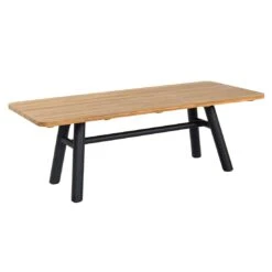 Schöner Wohnen Saba Gartentisch Aluminium/Teak Schwarz/Natur