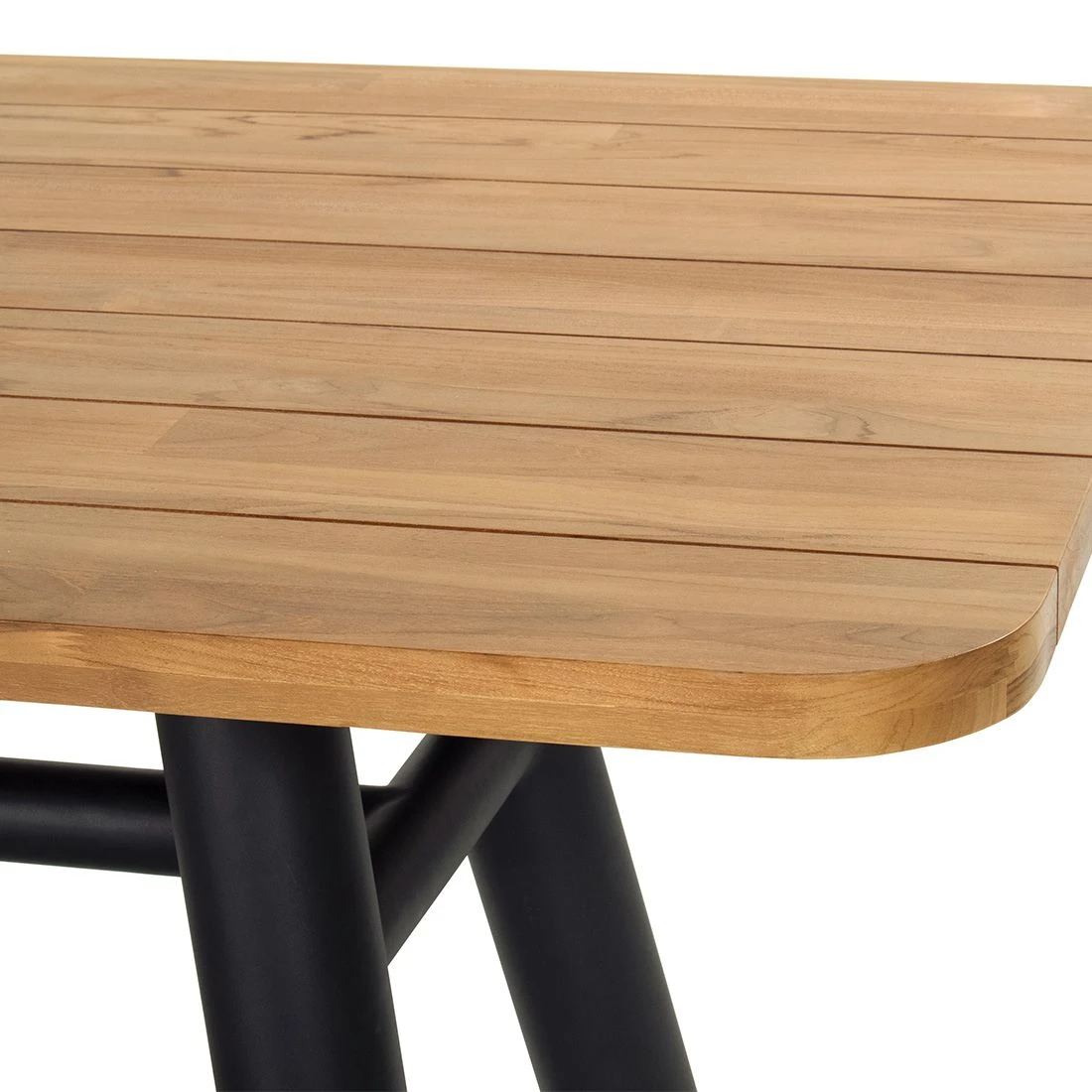 Schöner Wohnen Saba Gartentisch Aluminium/Teak Schwarz/Natur 3 Schöner Wohnen Saba Gartentisch Aluminium/Teak Schwarz/Natur – Bild 3