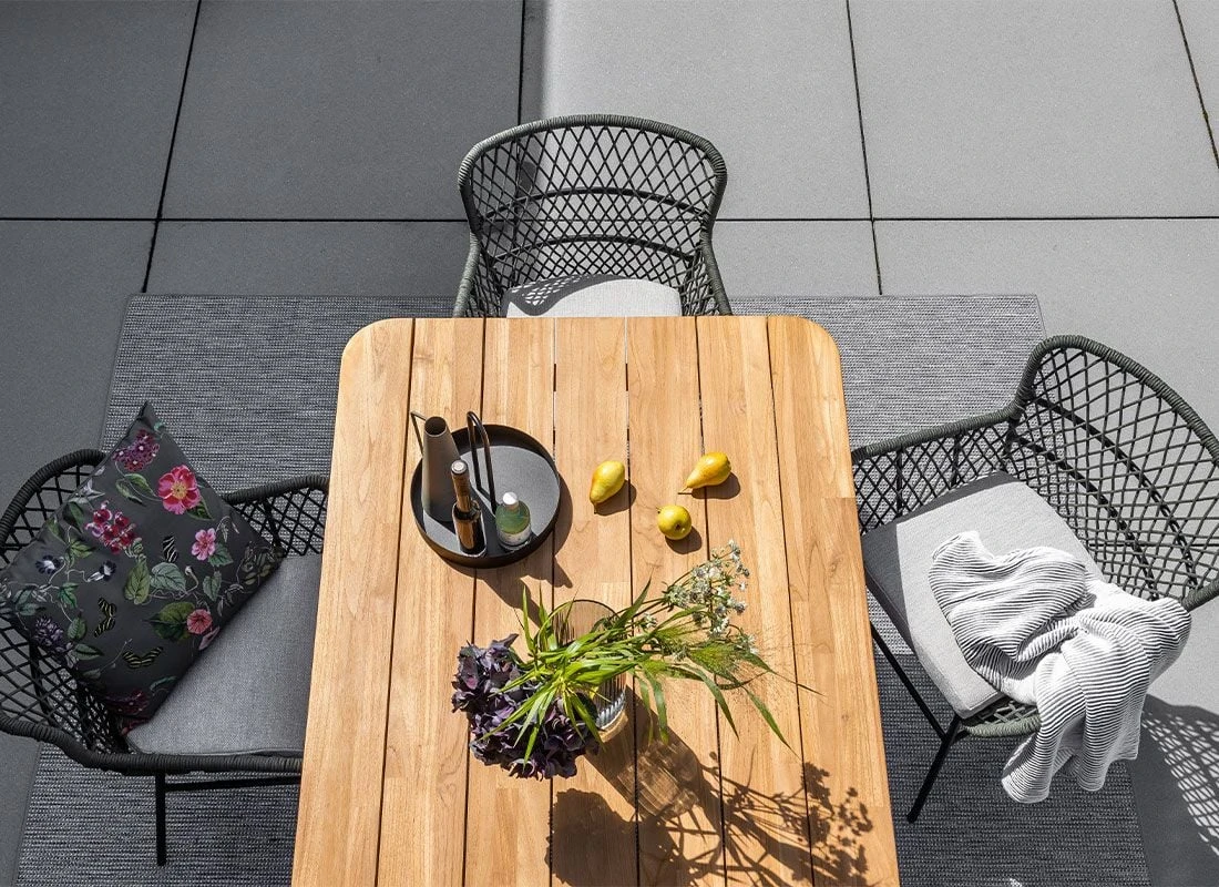 Schöner Wohnen Saba Gartentisch Aluminium/Teak Schwarz/Natur 7 Schöner Wohnen Saba Gartentisch Aluminium/Teak Schwarz/Natur – Bild 7