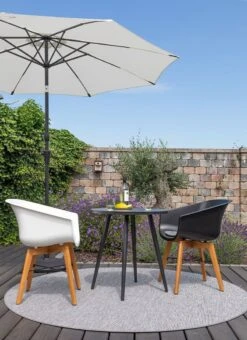 Schöner Wohnen Savaneta Mittelstockschirm 300x300cm Aluminium/Polyester Schwarz/Weiß -Grün Raum schoener wohnen savaneta mittelstockschirm 300x300cm alu polyester 1470560 4