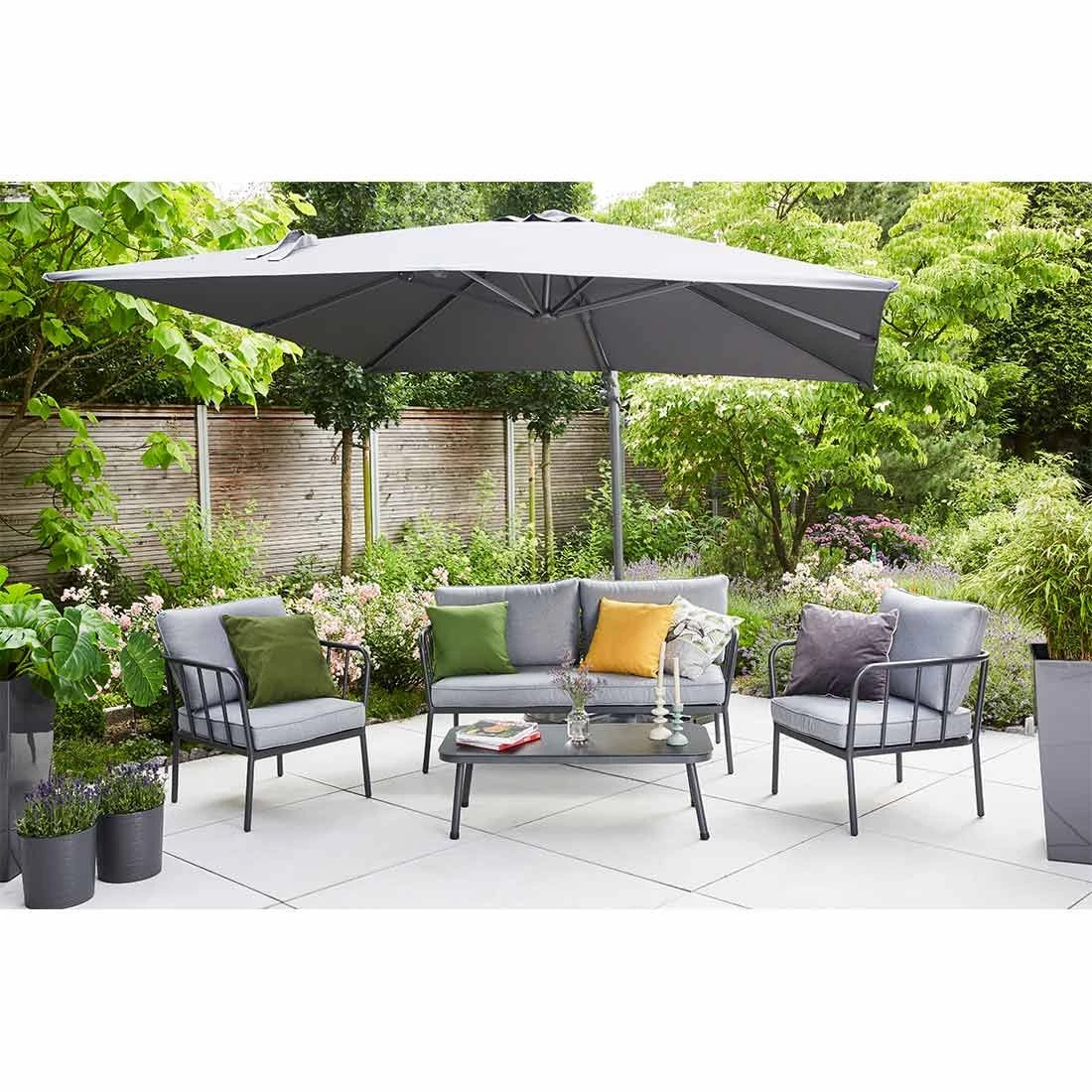 Siena Garden California N+ Ampelschirm 300x300 Cm Anthrazit/Anthrazit 2 Siena Garden California N+ Ampelschirm 300x300 Cm Anthrazit/Anthrazit – Bild 2