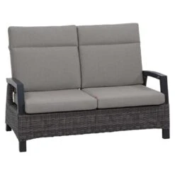 Siena Garden Corido Gartenbank Aluminium/Geflecht Inkl. Kissen Matt Anthrazit/Charcoal Grey