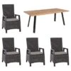 Siena Garden Corido Gartenmöbelset 5-tlg. Mit Tisch 200x100 Cm Anthrazit/Charcoal Grey
