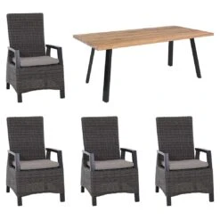Siena Garden Corido Gartenmöbelset 5-tlg. Mit Tisch 200x100 Cm Anthrazit/Charcoal Grey