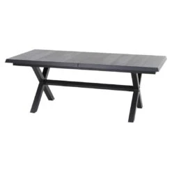 Siena Garden Messina Ausziehtisch 200/260x100cm Aluminium/Keramik Matt Anthrazit/Wood Grey
