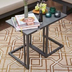 Siena Garden Ramo Beistelltisch 40x33,5cm Aluminium Anthrazit Matt -Grün Raum siena garden ramo beistelltisch 40x33 5cm aluminium anthrazit matt 1098969 3