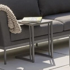 Siena Garden Ramo Beistelltisch 40x33,5cm Aluminium Anthrazit Matt -Grün Raum siena garden ramo beistelltisch 40x33 5cm aluminium anthrazit matt 1098969 6