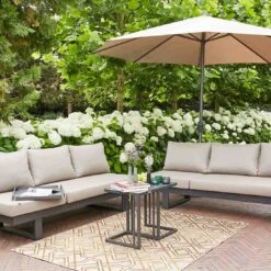 Siena Garden Ramo Beistelltisch 40x33,5cm Aluminium Anthrazit Matt -Grün Raum siena garden ramo beistelltisch 40x33 5cm aluminium anthrazit matt 1098969 8