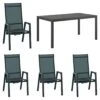 Siena Garden Savona Gartenmöbelset 5-tlg. Mit Tisch 160x90 Cm Anthrazit/Silber-Schwarz