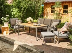 Siena Garden Londra Gartentisch 160x90cm Aluminium/Teak Matt Anthrazit/Natur -Grün Raum siena garden zurigo gartentisch 160x90cm aluminium teak 1425229 6