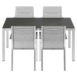 Stern Cardiff Gartenmöbel-Set 5-tlg. Tisch 160x90cm Silber -Grün Raum stern cardiff gartenmoebel set 5 tlg tisch 160x90cm 1484882 4