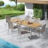 Stern Cardiff Gartenmöbel-Set 7-tlg. Tisch 180/240x90cm Taupe/Natur