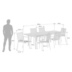 Stern Cardiff Gartenmöbel-Set 7-tlg. Tisch 180/240x90cm Taupe/Natur -Grün Raum stern cardiff gartenmoebel set 7 tlg tisch 180 240x90cm 1500227 3