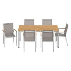 Stern Cardiff Gartenmöbel-Set 7-tlg. Tisch 180/240x90cm Taupe/Natur -Grün Raum stern cardiff gartenmoebel set 7 tlg tisch 180 240x90cm 1500227 5