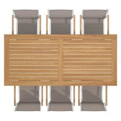 Stern Cardiff Gartenmöbel-Set 7-tlg. Tisch 220x100cm Taupe -Grün Raum stern cardiff gartenmoebel set 7 tlg tisch 220x100cm 1485432 5