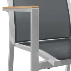 Stern Cardiff Stapelsessel 6-teiliges Gartenmöbelset Mit Teakholz Tisch 160x90cm Silbergrau -Grün Raum stern cardiff stapelsessel 6 teiliges gartenmobelset silbergrau mit teakholz tisch 160x90cm 10