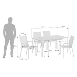 Stern Cardiff Stapelsessel 6-teiliges Gartenmöbelset Mit Teakholz Tisch 160x90cm Silbergrau -Grün Raum stern cardiff stapelsessel 6 teiliges gartenmobelset silbergrau mit teakholz tisch 160x90cm 3