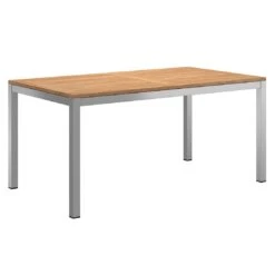 Stern Cardiff Stapelsessel 6-teiliges Gartenmöbelset Mit Teakholz Tisch 160x90cm Silbergrau -Grün Raum stern cardiff stapelsessel 6 teiliges gartenmobelset silbergrau mit teakholz tisch 160x90cm 6