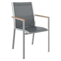 Stern Cardiff Stapelsessel 6-teiliges Gartenmöbelset Mit Teakholz Tisch 160x90cm Silbergrau -Grün Raum stern cardiff stapelsessel 6 teiliges gartenmobelset silbergrau mit teakholz tisch 160x90cm 7