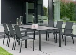 Stern Evoee Gartenmöbel-Set 7-tlg. Tisch 200x100cm Anthrazit/Karbon