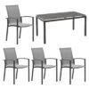 Stern Evoee Gartenmöbelset 5-tlg. Mit Tisch 160x90cm Anthrazit/Silber