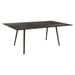 Stern Interno Gartentisch Aluminium Rundrohr/Silverstar 2.0 Schwarz Matt/Dark Marble