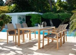 Stern Leah Gartenmöbel-Set 7-tlg. Tisch 200x100cm Natur/Steingrau